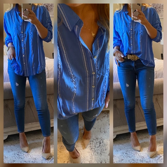 Tops - New💙Summer blue button down